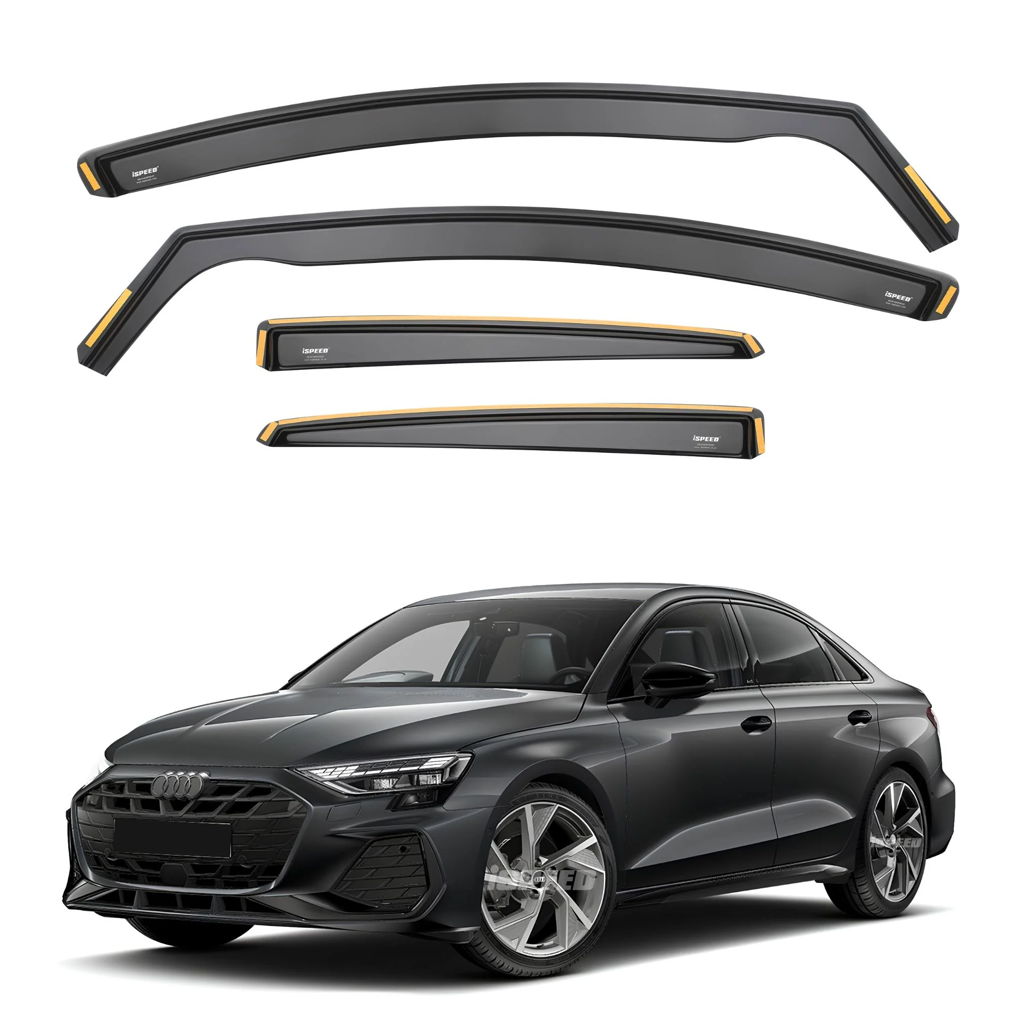 Audi A3 MK4 2020-2026 4-Door Saloon Wind Deflectors 4pc Set