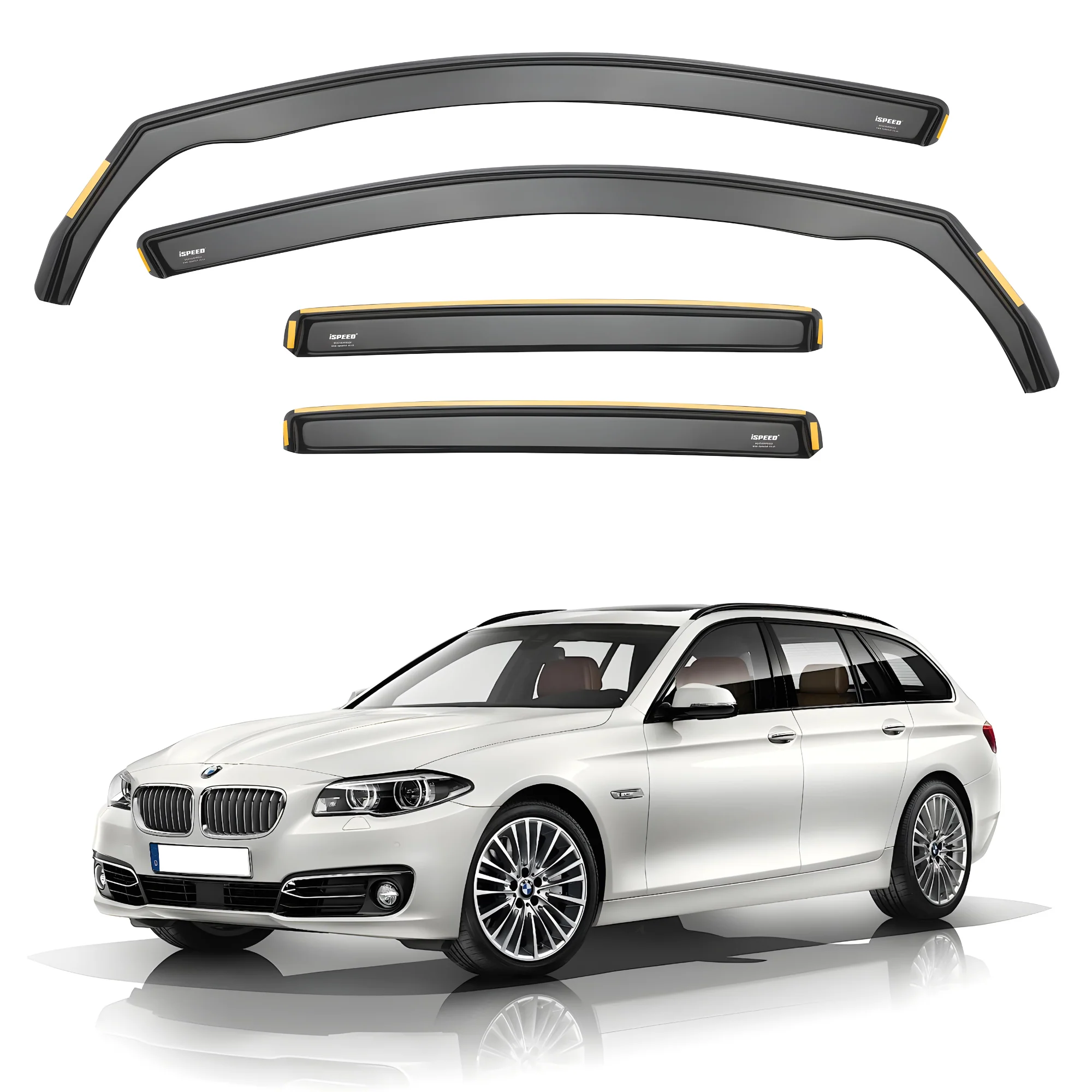 BMW 5 Series F11 2010-2017 5-Door Estate Wind Deflectors 4pc Set - Image 2