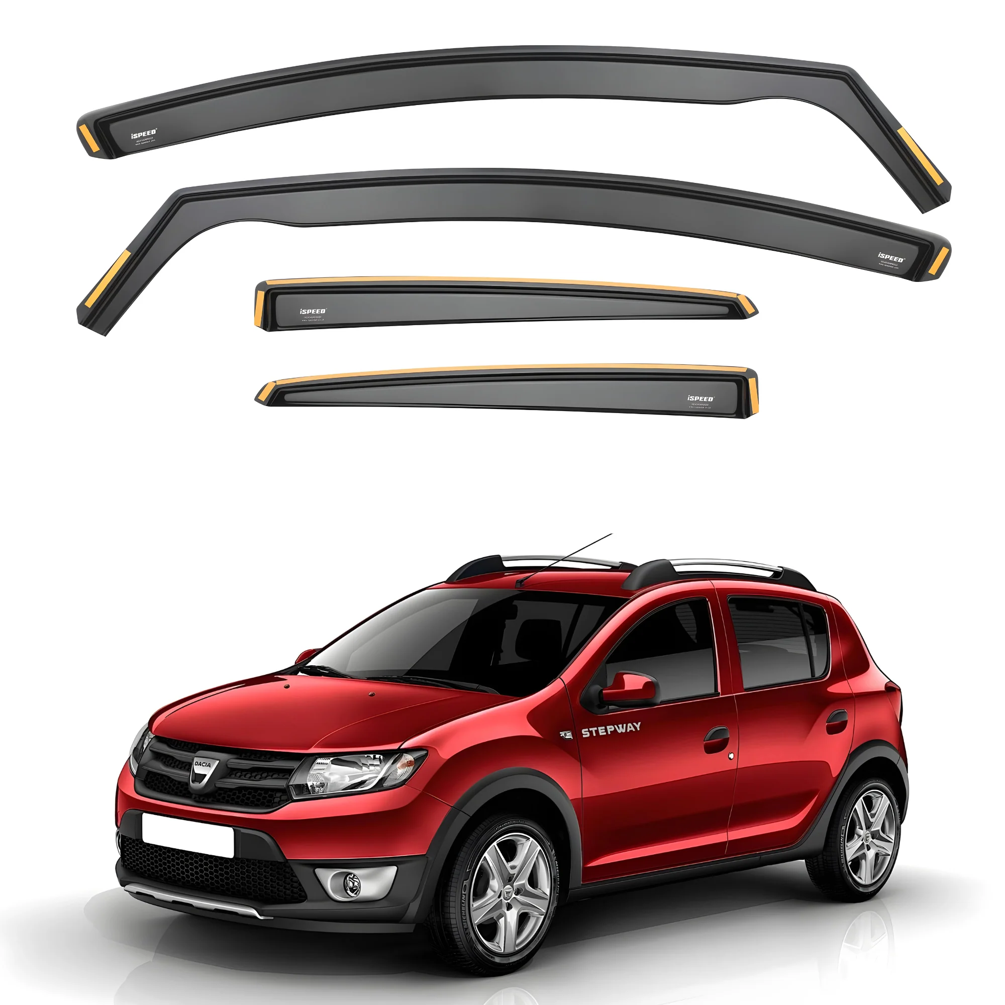 Dacia Sandero/Stepway MK2 2013-2020 5-Door Hatchback/Crossover Wind Deflectors 4pc Set - Image 3