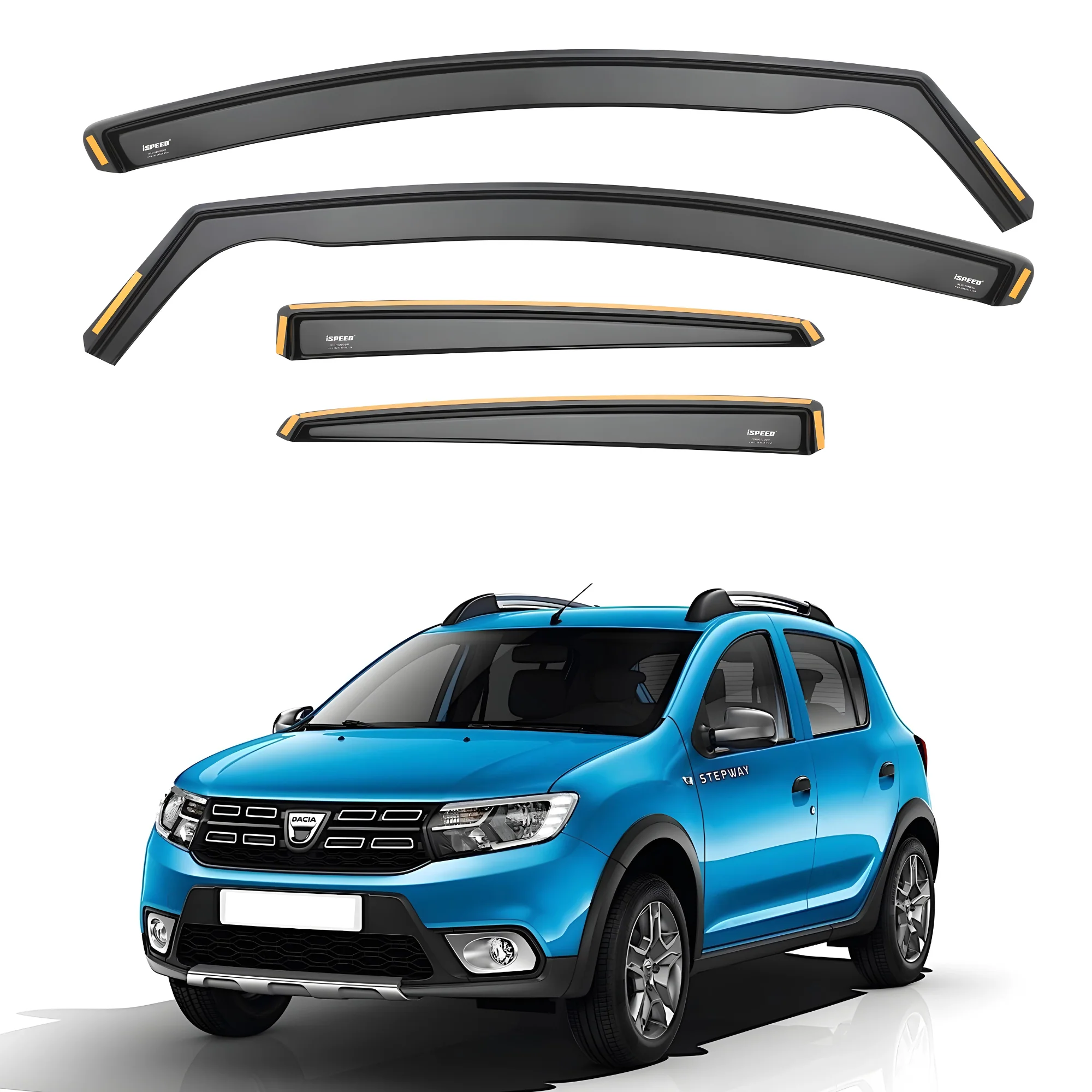 Dacia Sandero/Stepway MK2 2013-2020 5-Door Hatchback/Crossover Wind Deflectors 4pc Set - Image 4