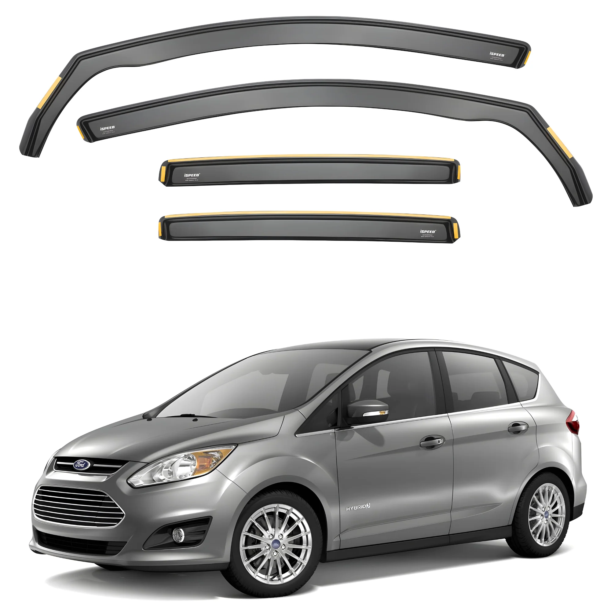 Ford C-Max MK2 2010-2019 5-Door MPV Wind Deflectors 4pc Set - Image 2