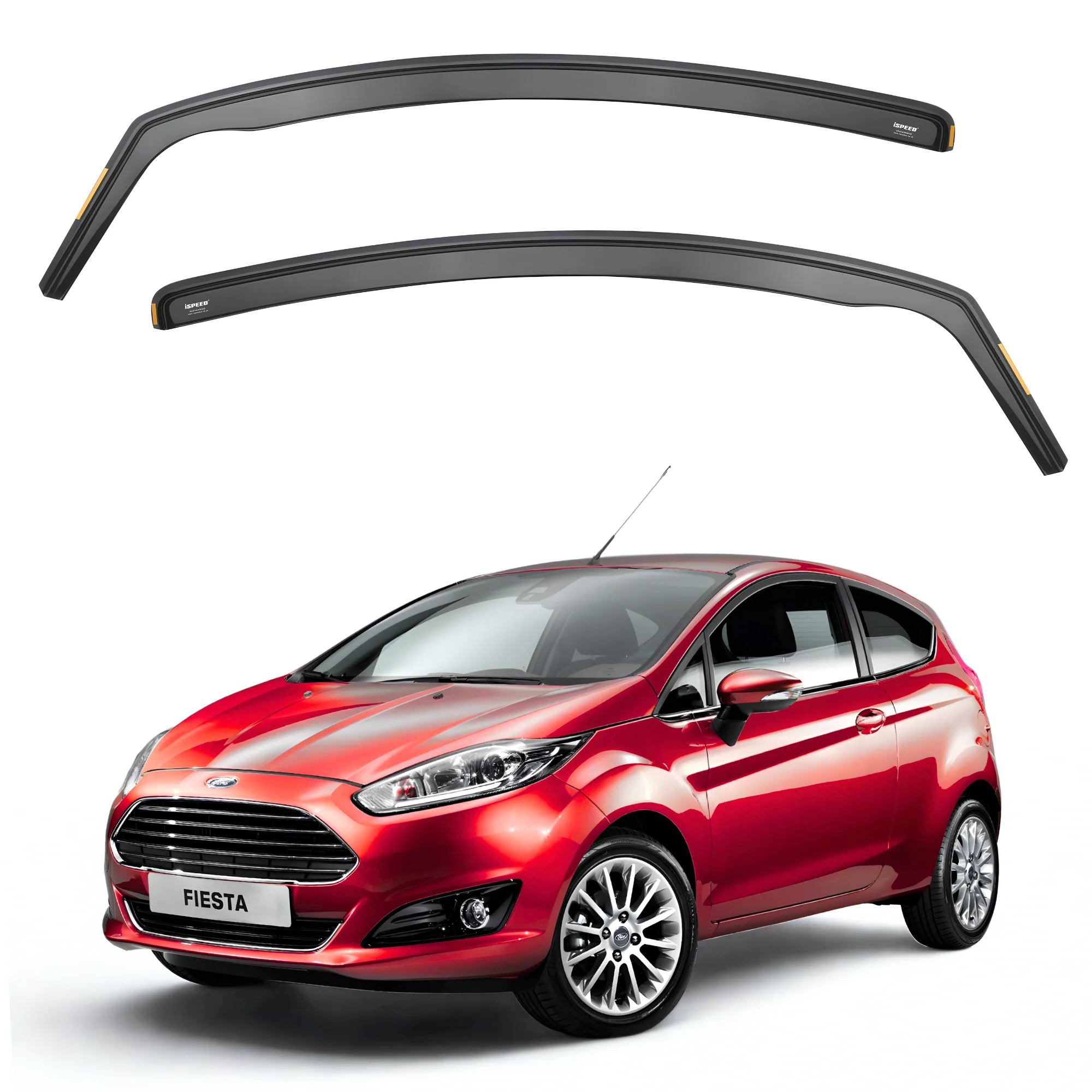Ford Fiesta MK7 2008-2017 3-Door Hatchback Wind Deflectors 2pc Set - Image 2