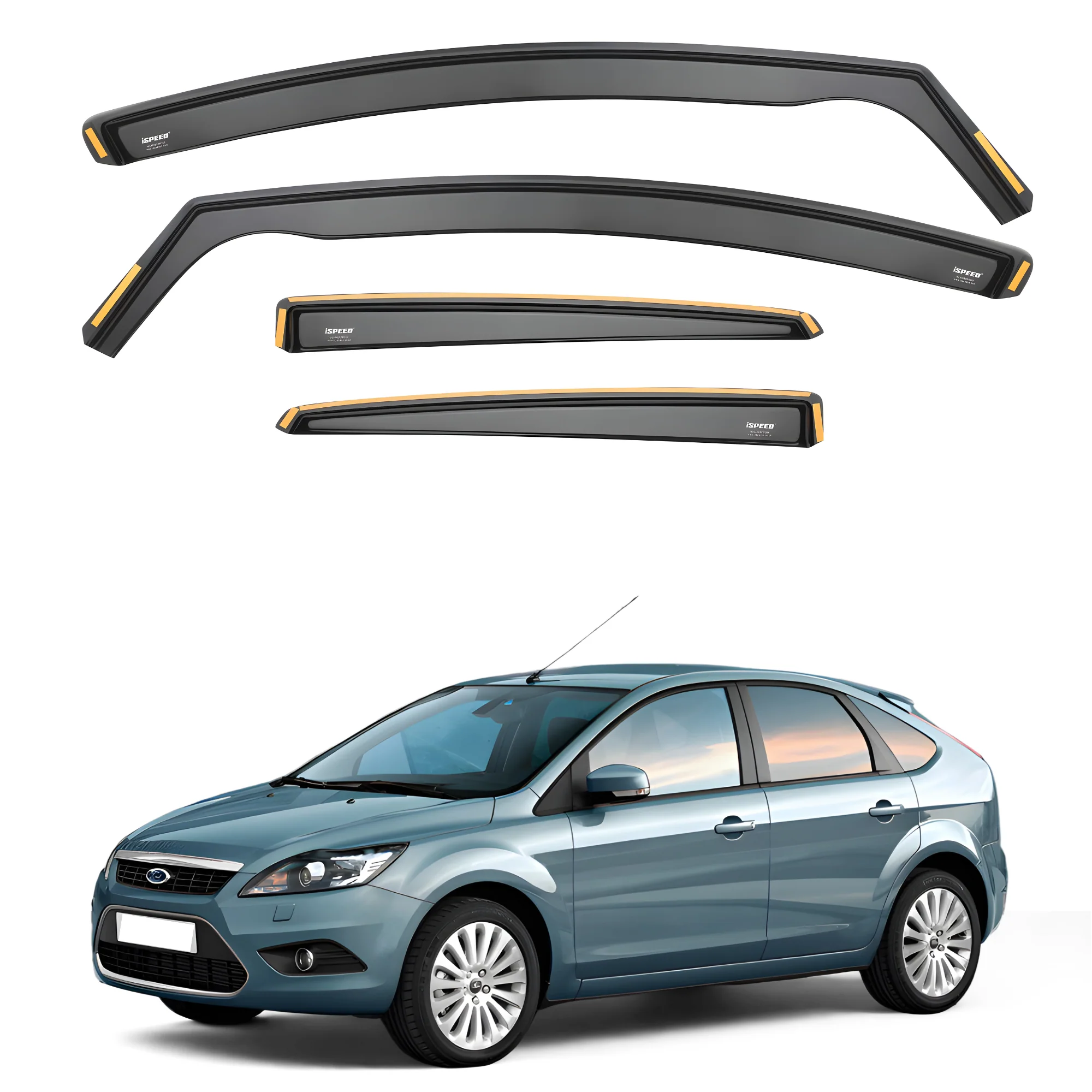 Ford Focus MK2 2004-2010 4/5-Door Hatchback/Saloon Wind Deflectors 4pc Set - Image 2