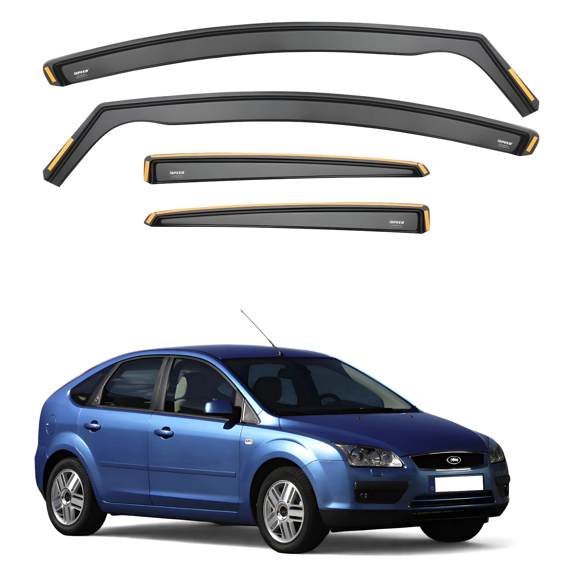 Ford Focus MK2 2004-2010 4/5-Door Hatchback/Saloon Wind Deflectors 4pc Set - Image 3