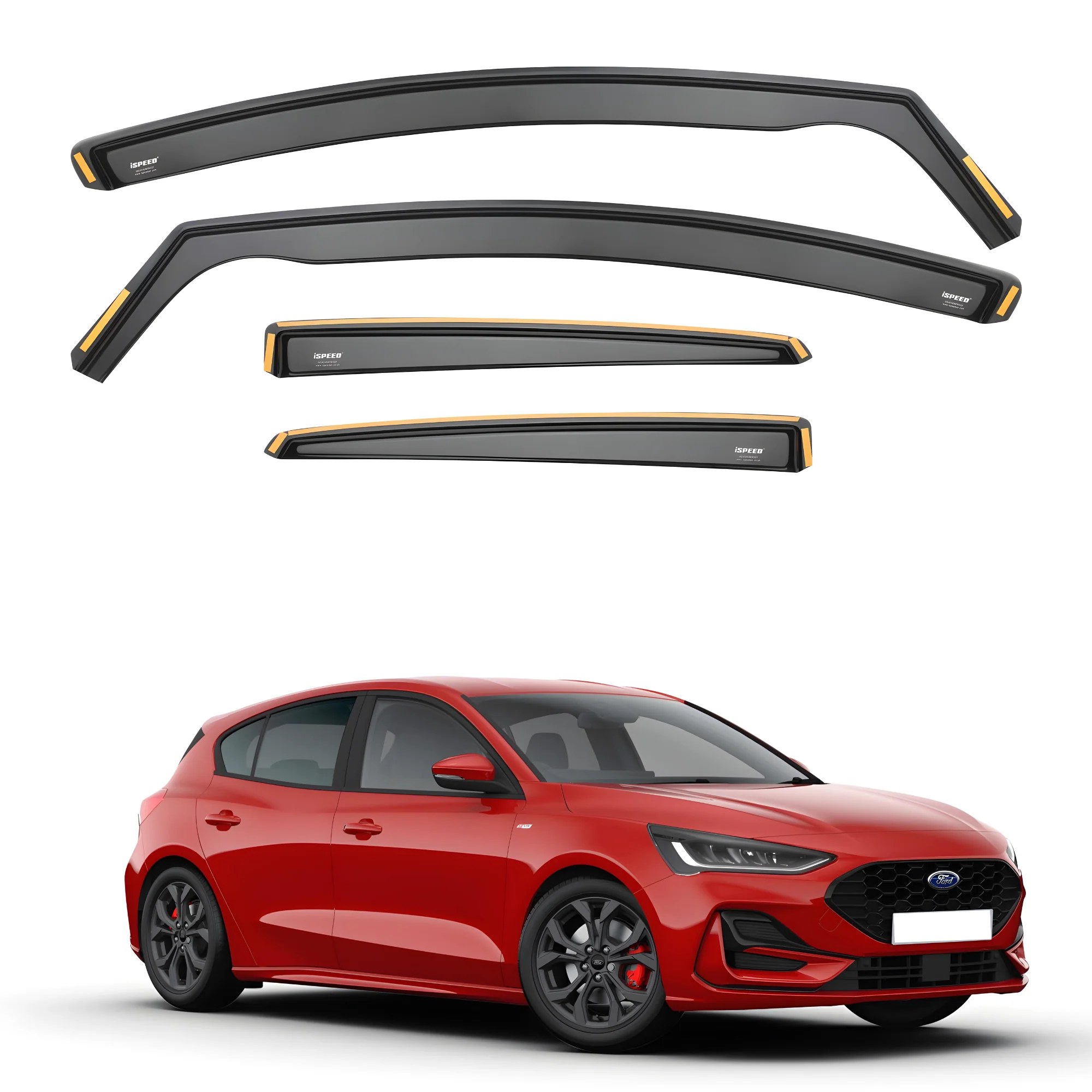 Ford Focus MK4 2018-2024 5-Door Hatchback Wind Deflectors 4pc Set - Image 2