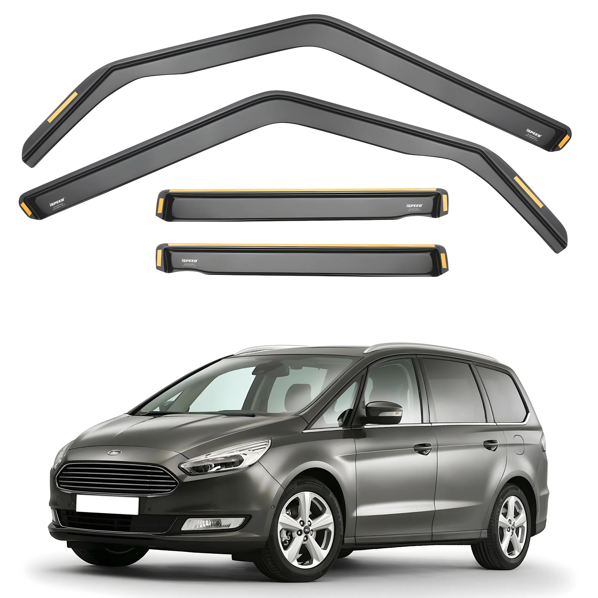 Ford Galaxy MK3 2015 Onwards 5-Door MPV Wind Deflectors 4pc Set - Image 2
