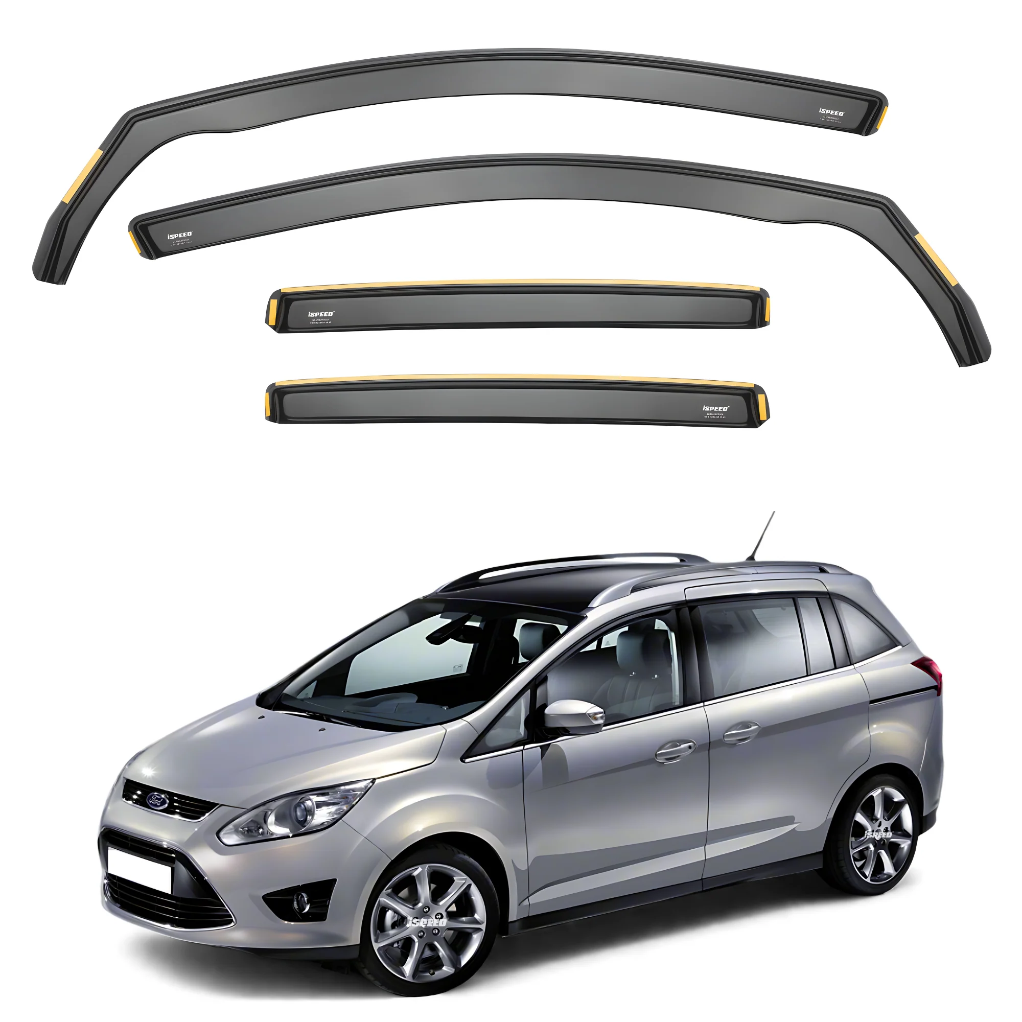 Ford Grand C-Max 2010-2019 7 Seater Wind Deflectors 4pcs - Image 2