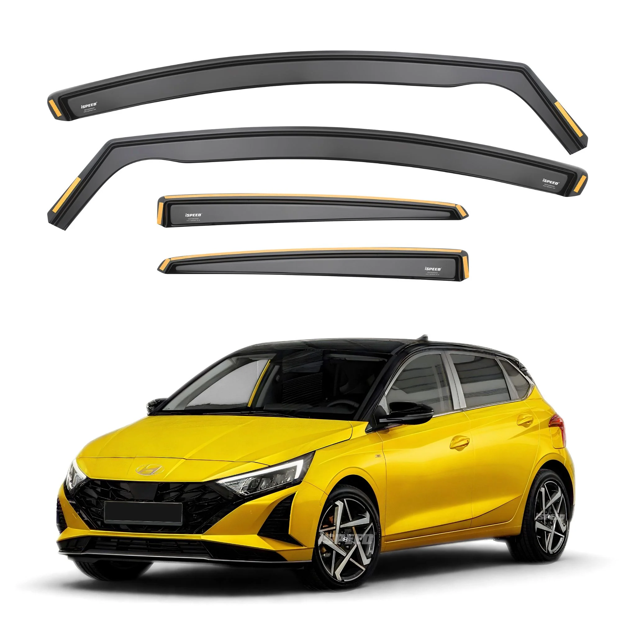 Hyundai I20 MK3 2020-2026 5-Door Hatchback Wind Deflectors 4pc Set