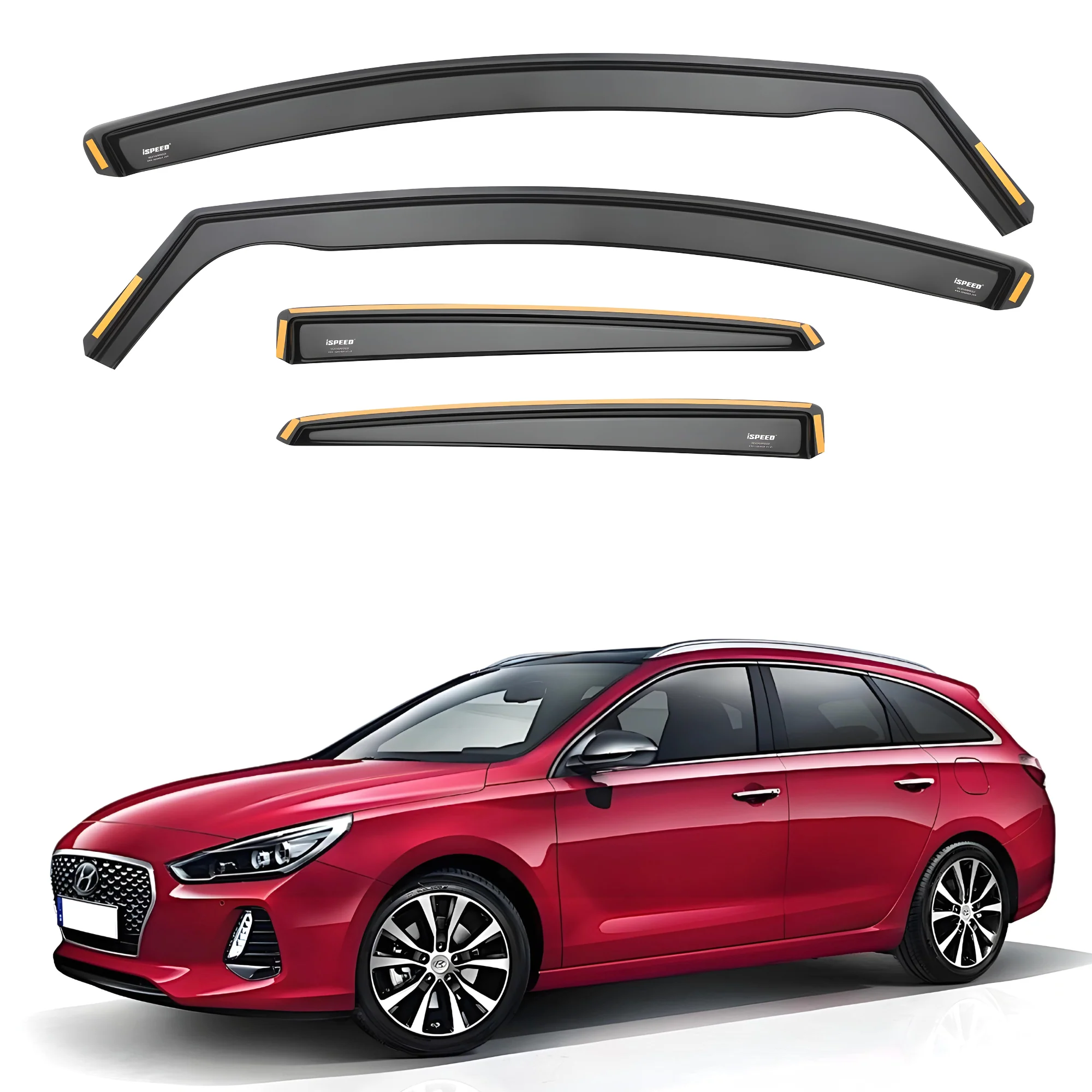 Hyundai i30 MK3 2017-2024 5-Door Estate/Hatchback Wind Deflectors 4pc Set - Image 3