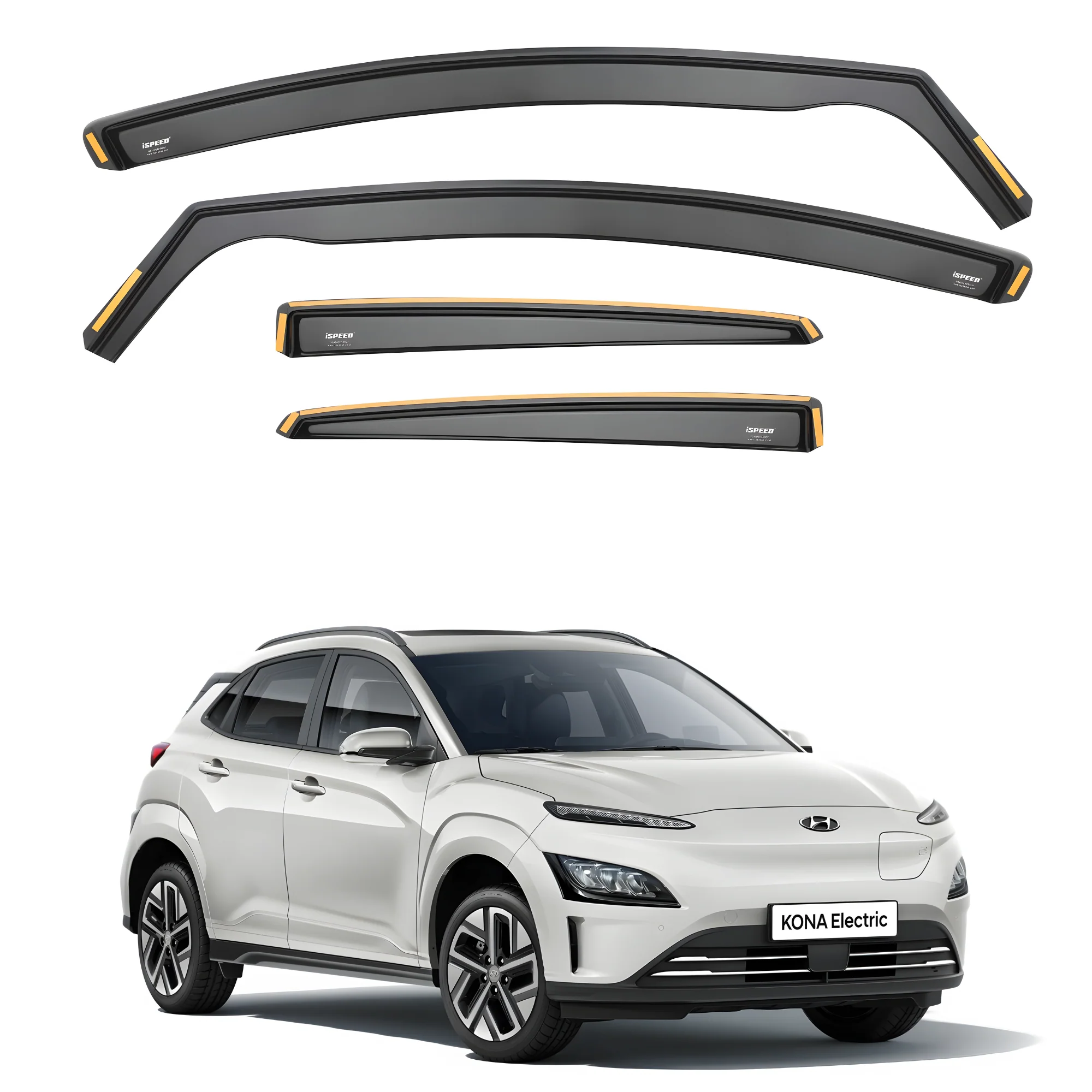 Hyundai Kona MK1 2017-2023 Wind Deflectors 4pc Set - Image 4