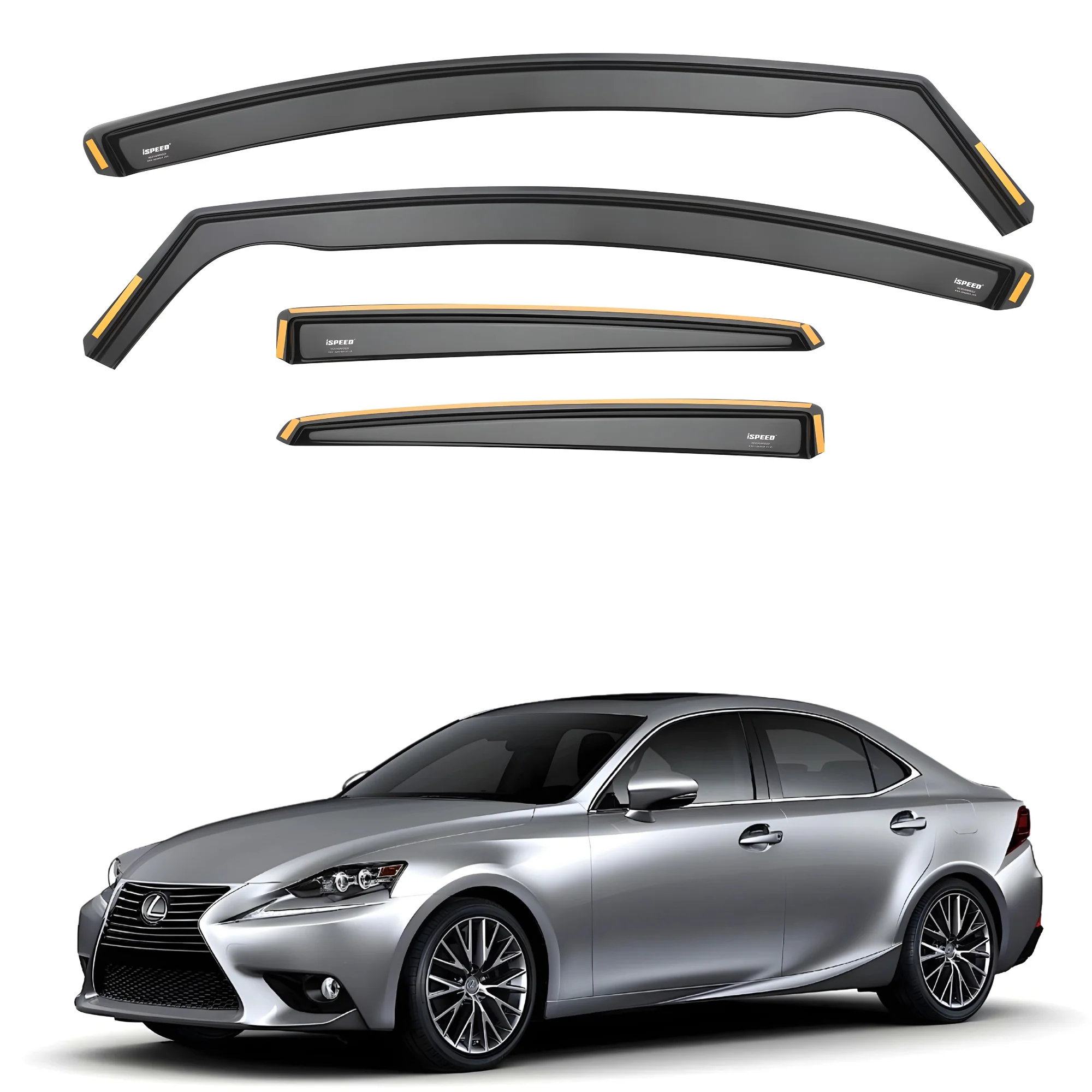 Lexus IS MK3 2013-2023 4-Door Saloon Wind Deflectors 4pc Set - Image 3