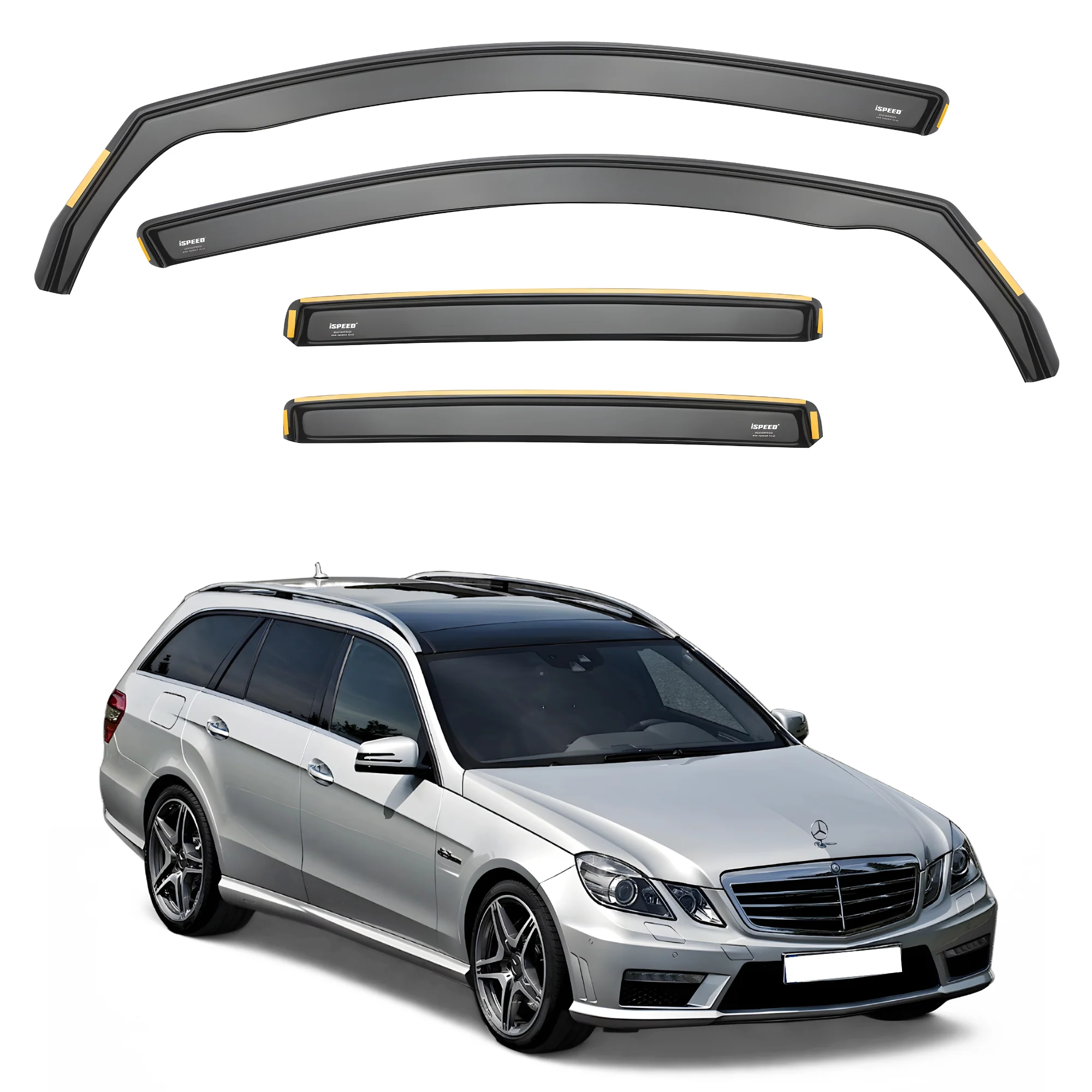 Mercedes E-Class W212 2009-2016 5-Door Estate Wind Deflectors 4pc Set - Image 2