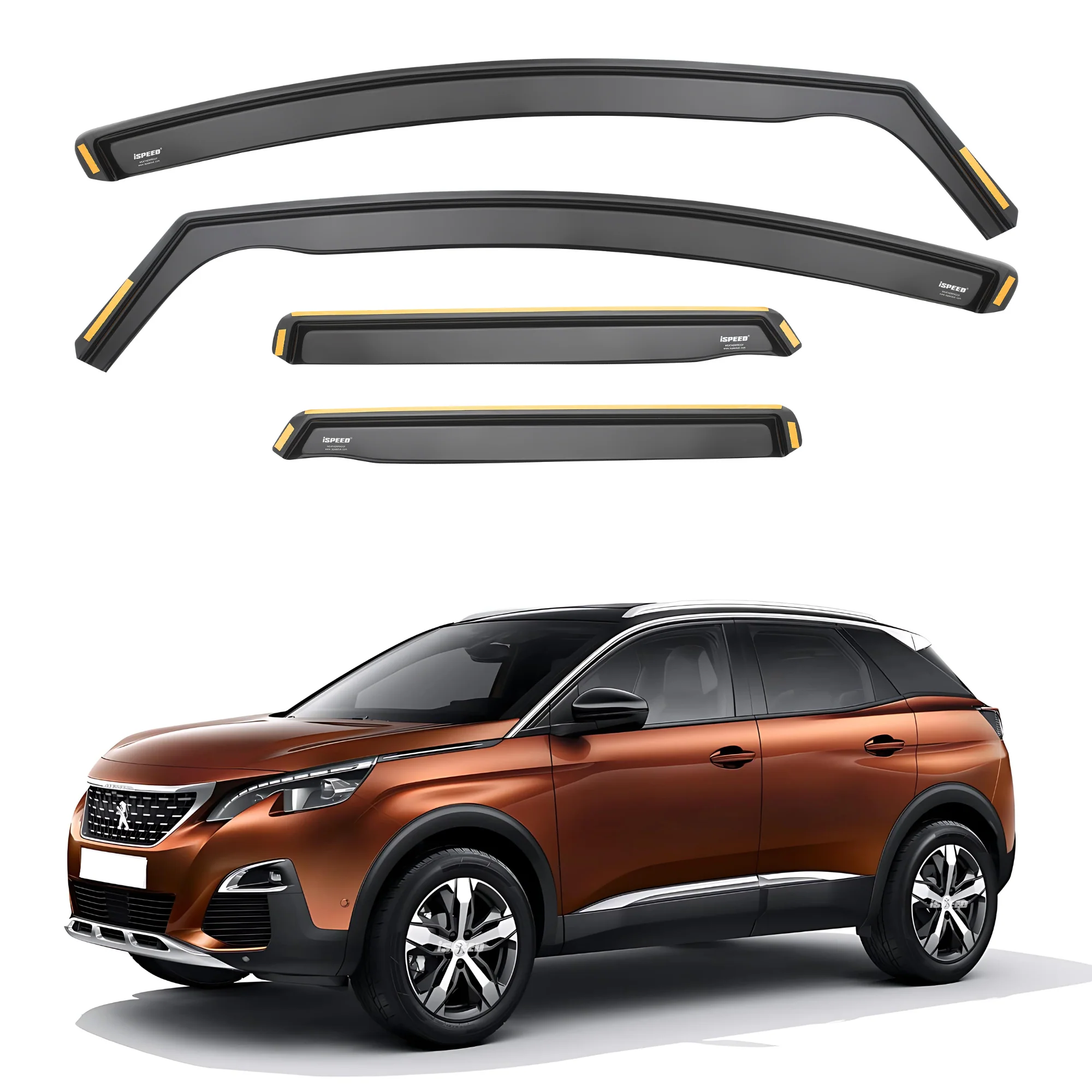 Peugeot 3008 MK2 2016-2023 Wind Deflectors 4pc Set - Image 2