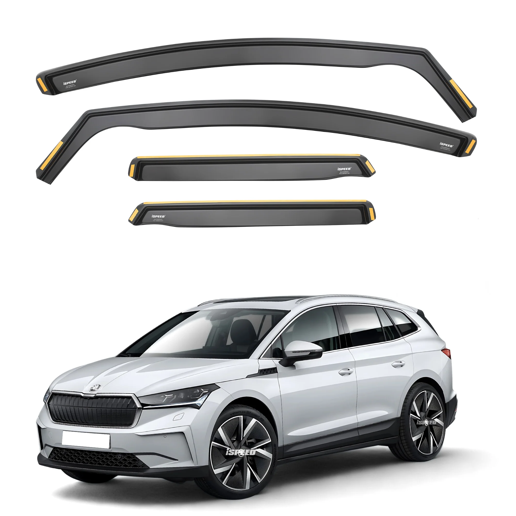 Skoda Enyaq 2020-2026 5-Door SUV Wind Deflectors 4pc Set (Does Not Fit Coupe)