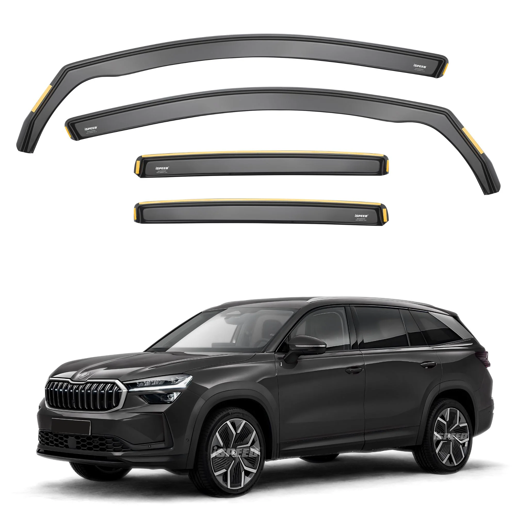 Skoda Kodiaq MK2 2024-2026 5-Door SUV Wind Deflectors 4pc Set