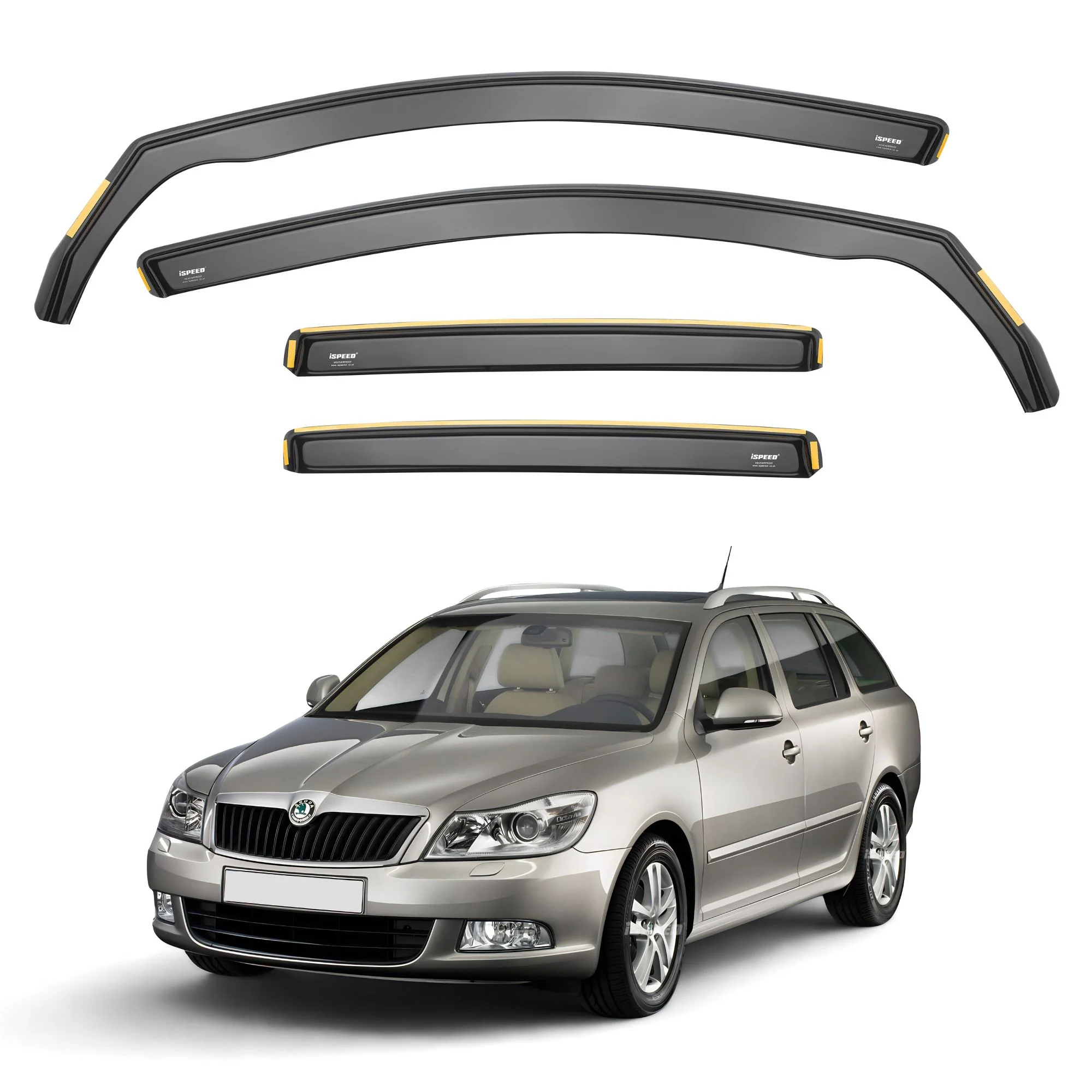 Skoda Octavia MK2 2004-2013 5-Door Estate Wind Deflectors 4pc Set
