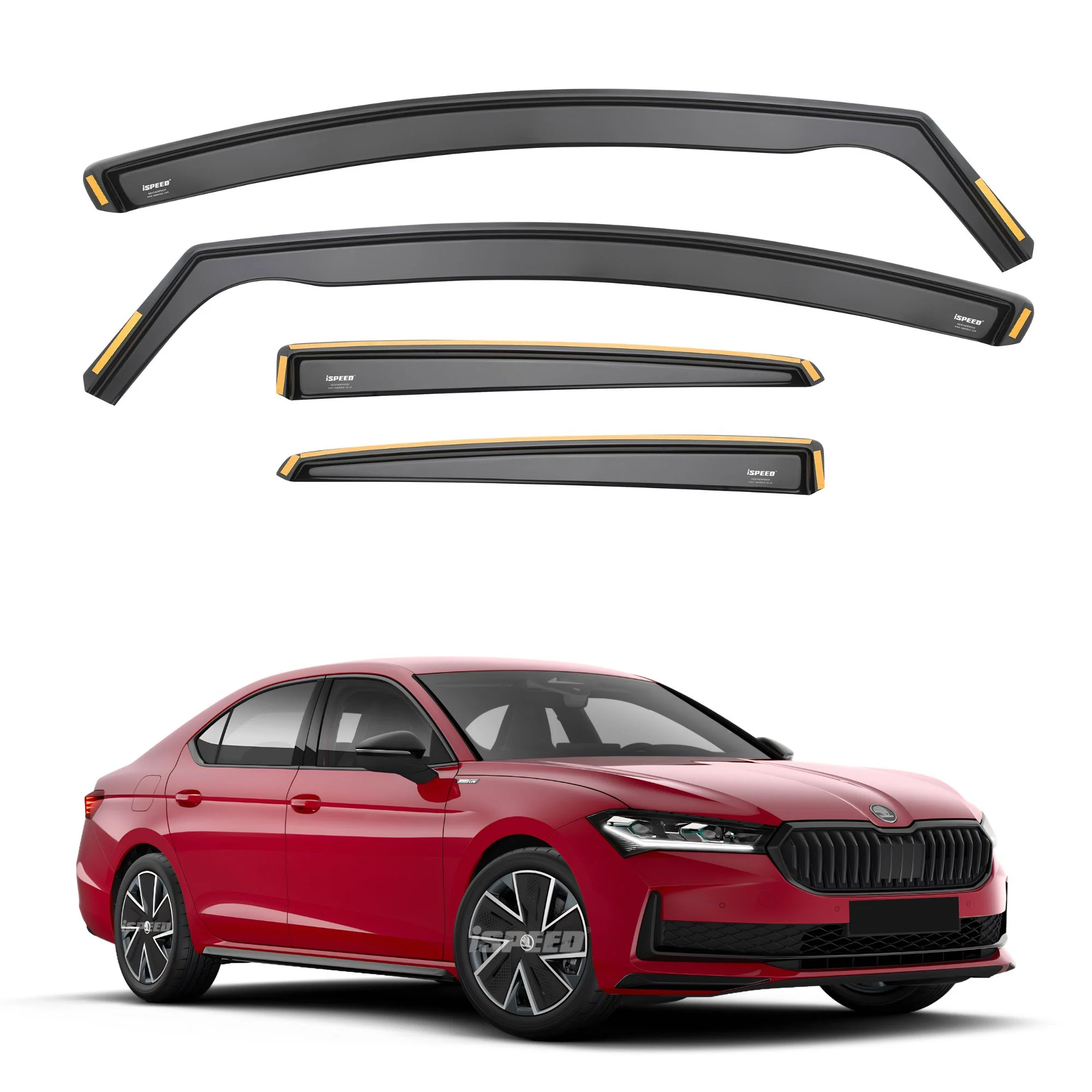 Skoda Superb MK4 2024-2026 5-Door Hatchback Wind Deflectors 4pc Set