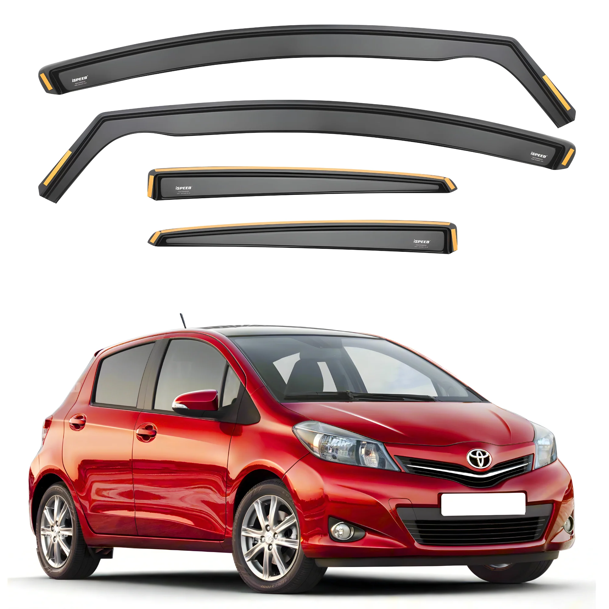 Toyota Yaris MK3 2011-2019 5-Door Hatchback Wind Deflectors 4pc Set - Image 3