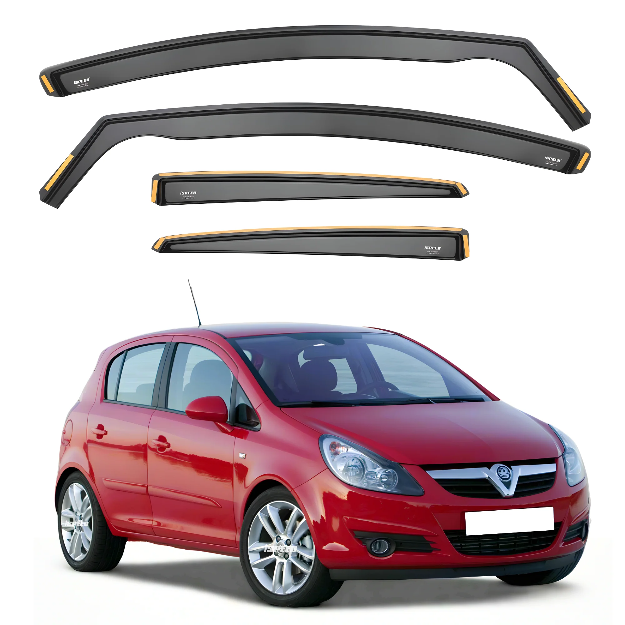 Vauxhall Corsa D/E 2006-2019 5-Door Hatchback Wind Deflectors 4pc Set - Image 3
