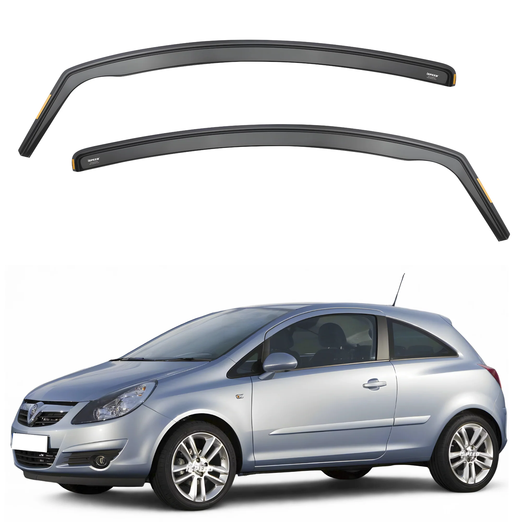 Vauxhall Corsa D/E 2006-2019 3-Door Hatchback Wind Deflectors 2pc Set - Image 3