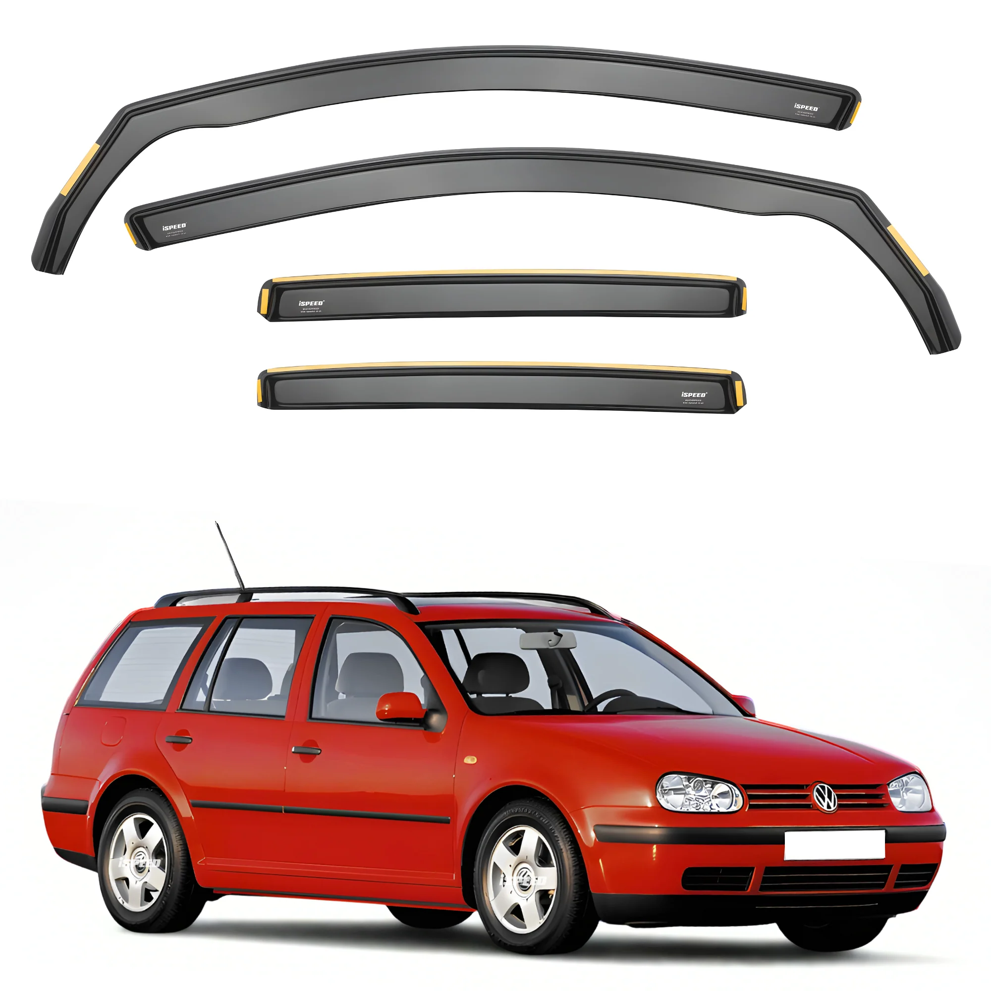 VW Golf MK4 1997-2004 5-Door Hatchback/Estate Wind Deflectors 4pc Set - Image 2