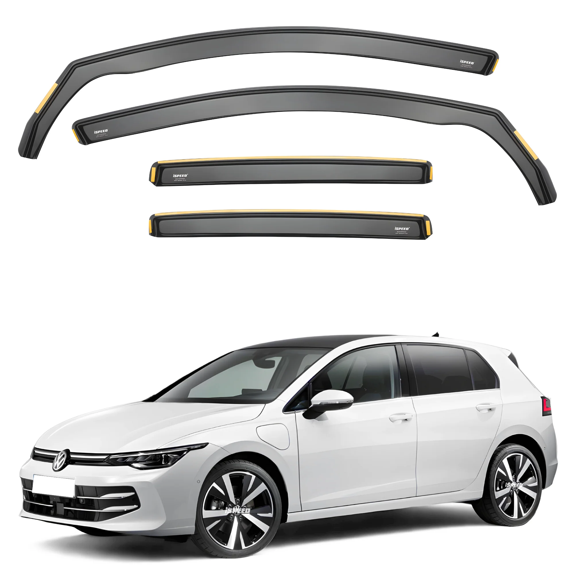 VW Golf MK8 2020-2025 5-Door Hatchback Wind Deflectors 4pc Set