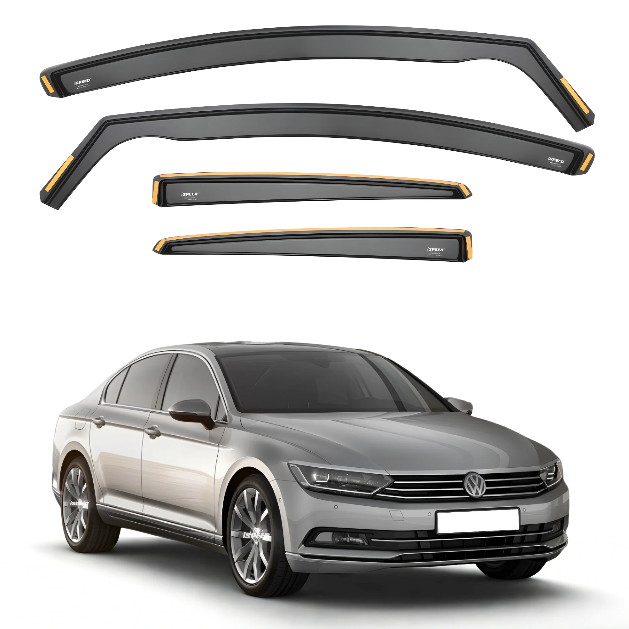 VW Passat B8 2014-2024 4-Door Saloon Wind Deflectors 4pc Set - Image 2