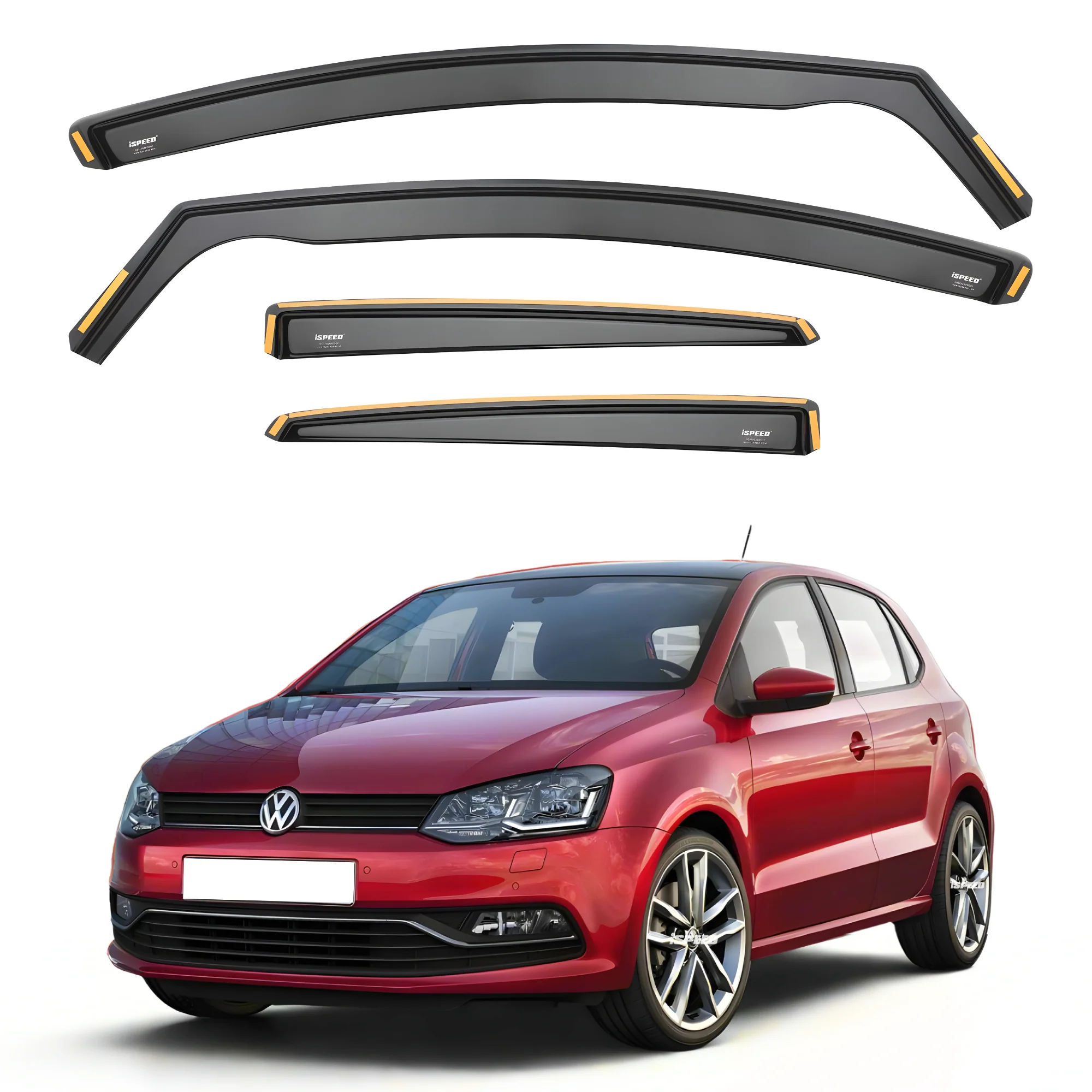 VW Polo MK5 2009-2017 5-Door Hatchback Wind Deflectors 4pc Set - Image 2
