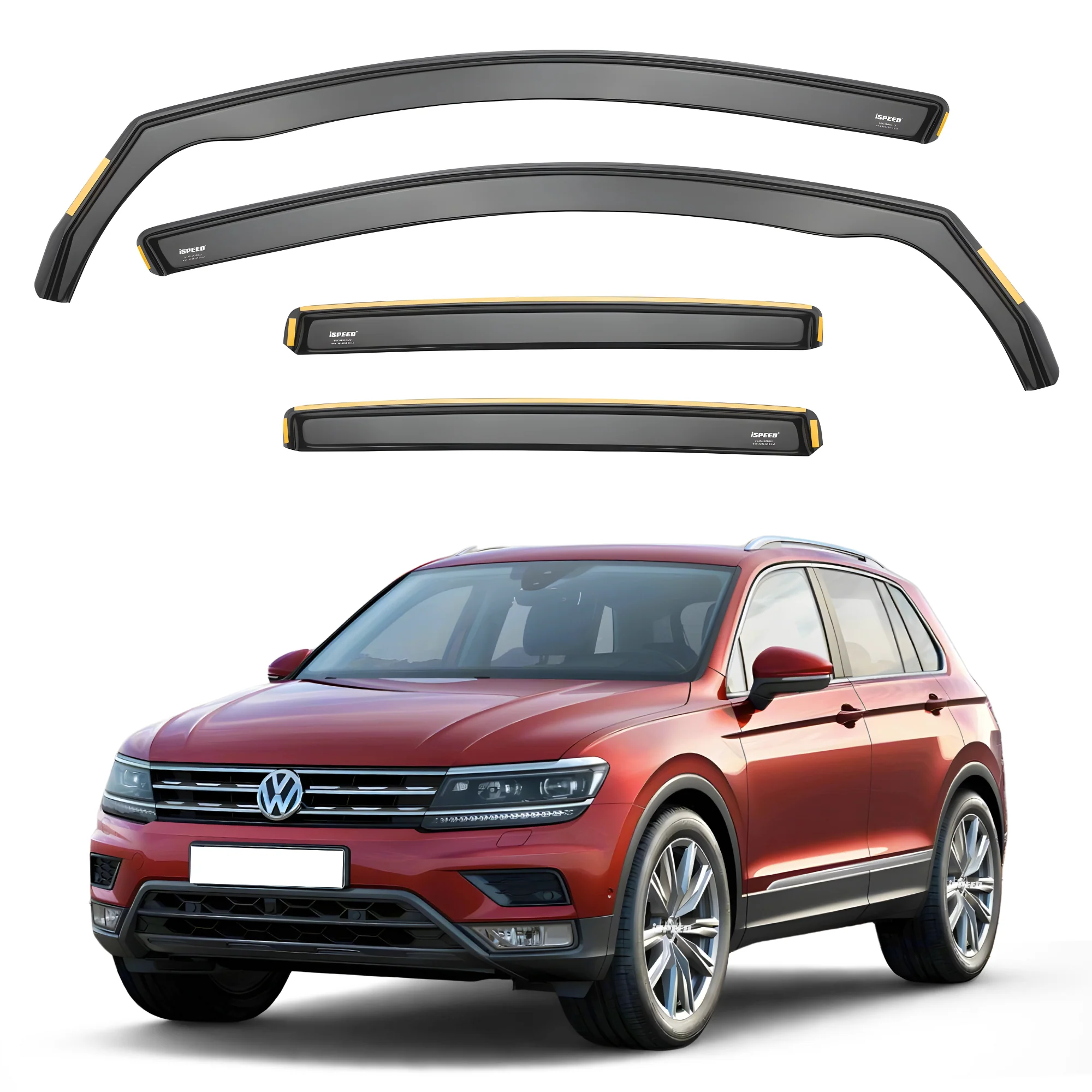 VW Tiguan MK2 2016-2024 Wind Deflectors 4pc Set (Does Not Fit Allspace) - Image 2