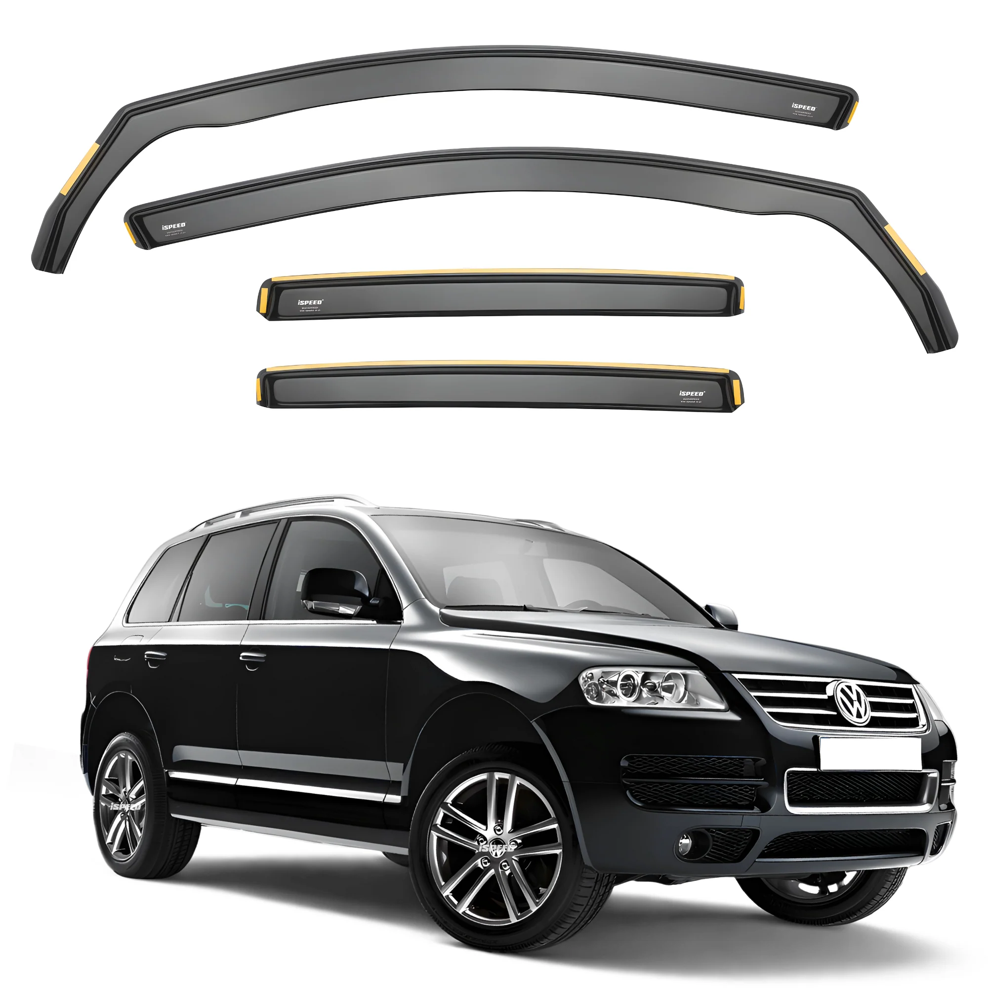 VW Touareg MK1 2002-2010 Wind Deflectors 4pc Set - Image 2