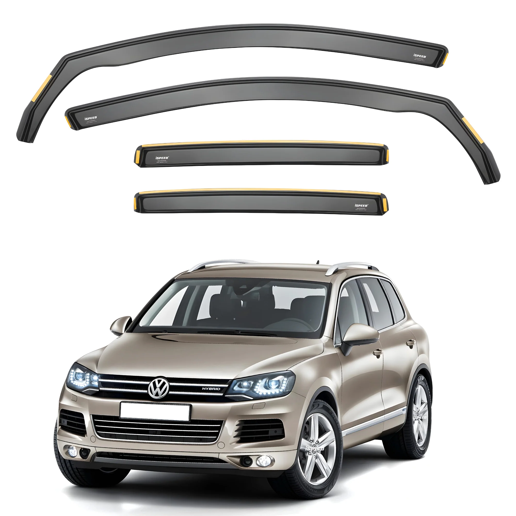VW Touareg MK2 2010-2018 Wind Deflectors 4pc Set - Image 2